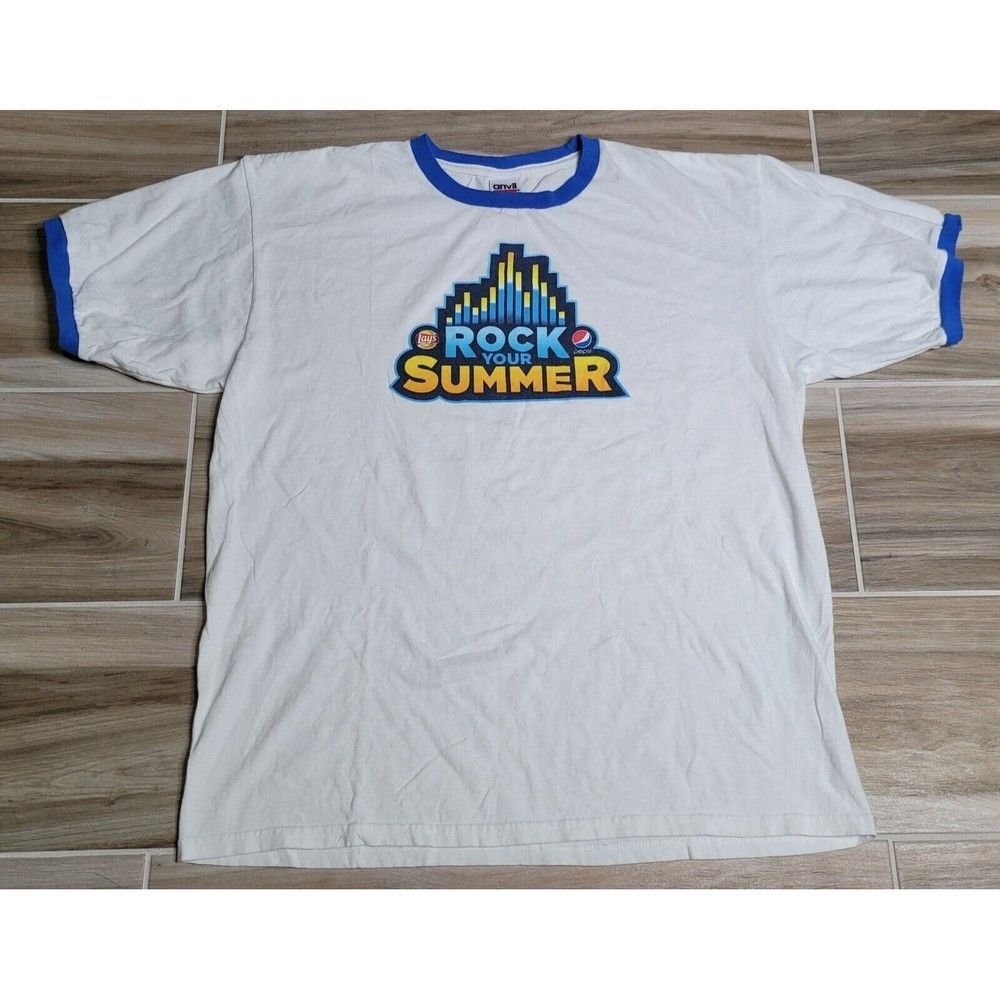 Pepsi Lays Chips Rock Your Summer Promo Tee XL Shirt Anvil Tag‎